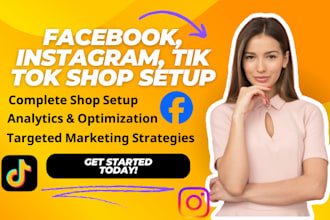 setup tiktok shop, boost shopify sales, facebook shop, instagram ads marketing