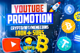 promote your crypto, nft project on my large youtube channel