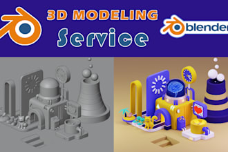 create 3d model products in blender