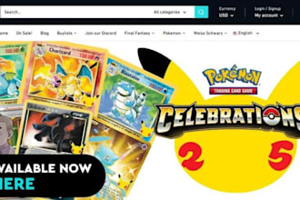 design trading card shopify pokeman website gift card store game card website