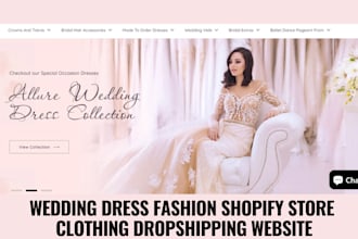 48hrs elegant wedding dress shopify store bridal shopify store clothing website