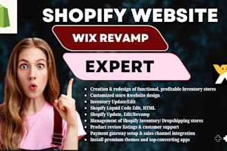 manage shopify wix website design shopify store update, wix website redesign