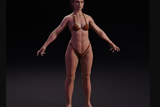design 3d human character,metahuman quality character,nsfw art,xgen fur,rigue5