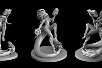 miniature character models for board game, custom dnd character design, 3d print