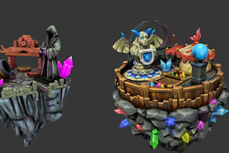 stylized 3d game assets and weapons for unreal engine and unity game