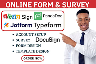 setup zoho pandadoc docusign typeform jotform online fillable pdf form expert va