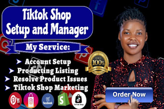 setup tiktok shop, do product hunting, tiktok shop marketing and management