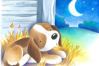 illustrate children book with vector, digital art and vintage illustration