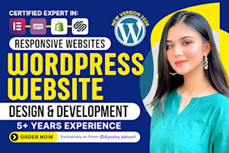 create a responsive wordpress website design and development