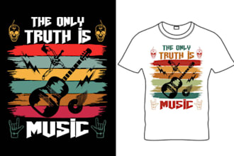 do hand drawn for merch music t shirt design or tote bag