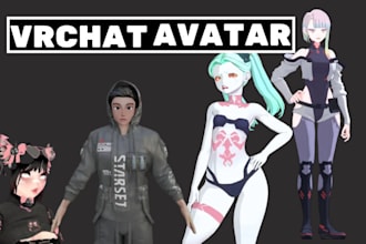 create custom 3d nsfw sfw fursona anime vrchat avatar with high texture