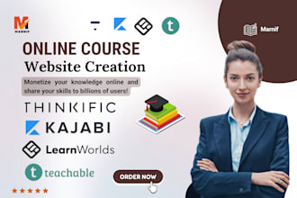 setup your online course on thinkific teachable learnworlds kajabi website
