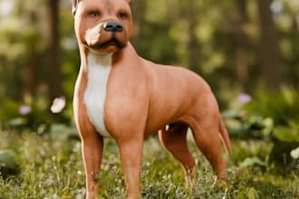create animal 3d model for animation, game