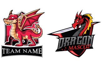 design hand drawn mascot dragon logo for your