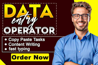 be your virtual assistant for data entry, typing, web research, and copy paste