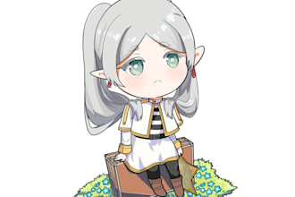 do custom chibi character, icon, emote