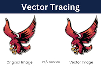 do vector tracing, vectorize image, vector logo and raster to vector file