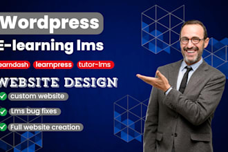 build wordpress elearning lms website with learndash, learnpress