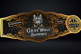 design an amazing cigar, cigarettes, ring, band, box and label logo