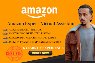 amazon fba expert product research PPC campaigns and listing creation amazon VA