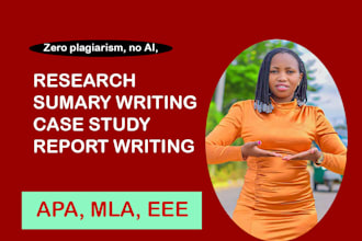 do case study analysis, research and summary writing, report writing
