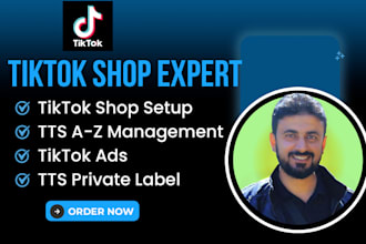find winning products, setup and manage tiktok shop, and ads