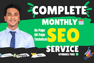 do complete monthly SEO service for google ranking and organic traffic