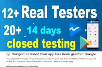 provide 12 testers for closed testing