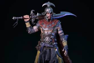 deliver midpoly game character,action figurine model,roblox ue5model,rig3d model