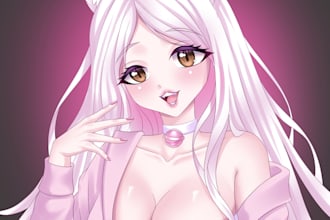 draw anime art character design for fanart pfp vtuber oc manga or concept