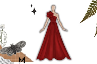 draw fashion illustrations and flat sketches for you