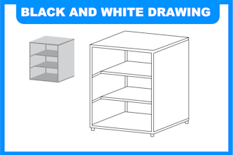 do black and white line art drawing for cnc laser cutting