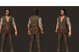 adjust 3d file format, set up rigging in ue5,realistic game character, port dayz