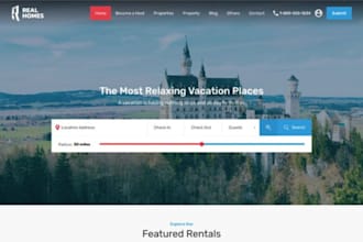 design vacation rental website airbnb website short term rental vacation website