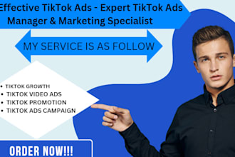 run effective tiktok ads expert tiktok ads manager  marketing specialist