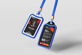 make modern id card, badge, lanyards within 24 hours
