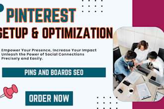 setup, manage and optimize pinterest shop and account pins and boards traffic