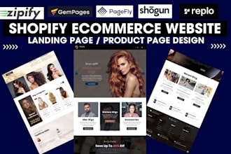 design shopify one product store or landing page using pagefly, gempages, shogun