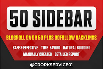 create high da DR homepage blogroll dofollow SEO backlinks