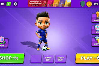 create unique game UX UI design, slicing assets, game icon