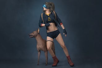 convert your obj file into daz3d,human model,creature,nsfw art,control rig