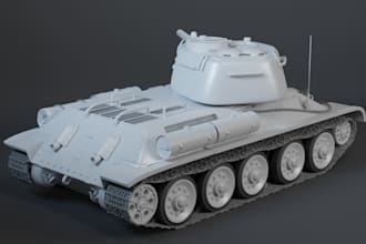 3d world war ii tank model, custom 3d truck design, game asset sculptor, 3d boat