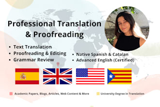 translate english, spanish and catalan