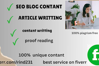 be your blog writer ,contant writer SEO optimized