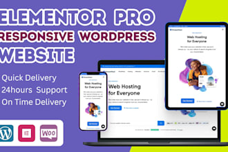create a professional wordpress website, landing page design with elementor pro