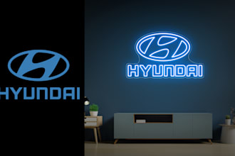 design a custom neon logo custom sign mockup