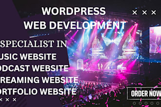 create music website podcast website streaming website for music artists