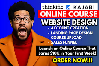 build thinkific website, kajabi learnworlds online course thinkific sales funnel