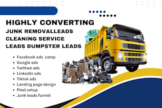 stunning junk removal website, landing page design, boost your business now