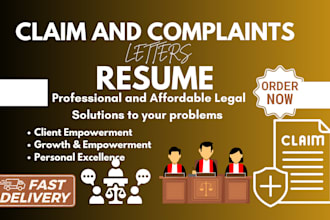 write a professional insurance resume, claims, real estate, complaints letter,CV